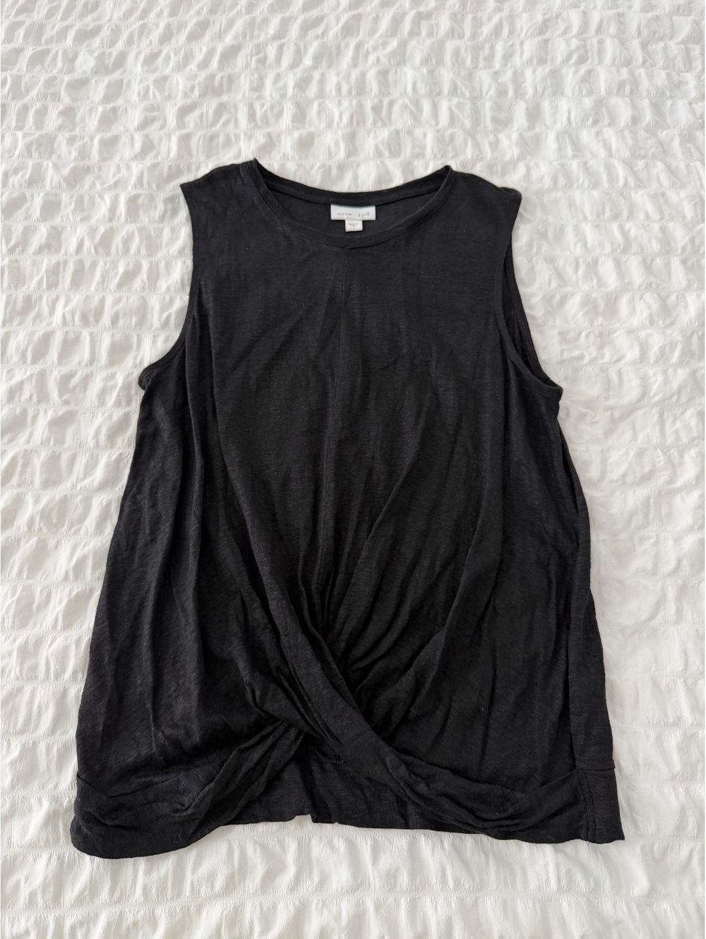 J.Jill Black Sleeveless Twist Front Tank Top Size S